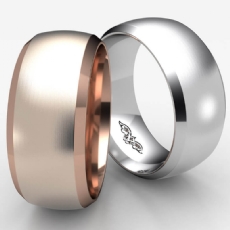 Dome Men's Wedding Band 14k Rose Gold Beveled Edge Solid Ring 9mm 11.6g 8