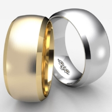 Dome Men's Wedding Band 18k Gold Yellow Beveled Edge Solid Ring 9mm 13.4g 8