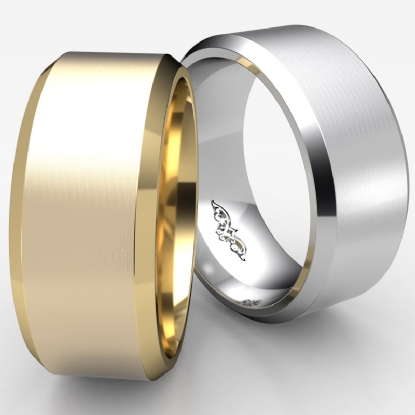 Mens 14K White Gold 2mm Edged Half Round Wedding Band Ring 