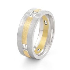 Flat Matte Baguette Diamond Men's Eternity Wedding Band 14k 2 Tone Gold 0.50 Ct