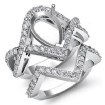 1.4Ct Round Diamond Engagement Ring Pear Bridal Set  18k White Gold Pave Setting - javda.com 