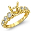 0.32Ct 8 Stone Diamond Engagement Semi Mount Ring 18k Yellow Gold Bezel Setting - javda.com 