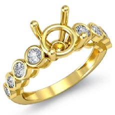 8 Stone Diamond Engagement Semi Mount Ring 14k Gold Yellow Bezel Setting (0.32Ct. tw.)