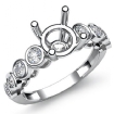 0.32Ct 8 Stone Diamond Engagement Semi Mount Ring Platinum 950 Bezel Setting - javda.com 