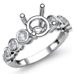 0.32Ct 8 Stone Diamond Engagement Semi Mount Ring 14k White Gold Bezel Setting - javda.com 