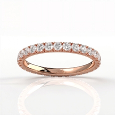 U Cut Prong Basket Set Round Lab Grown Diamond Wedding Band 14k Rose Gold  (1Ct. tw.)