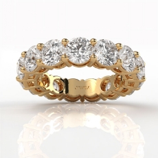 Lab Grown Round Diamond Prong Set Women Eternity Wedding Band 14k Gold Yellow  (6.25Ct. tw.)