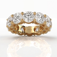 Prong Set Round Lab Grown Diamond Women Eternity Wedding Band 14k Gold Yellow  (11.35Ct. tw.)