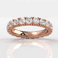 Women's French U Cut Pave Round Lab Grown Diamond Wedding Band 14k Rose Gold  (2.15Ct. tw.)