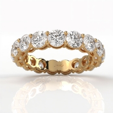 Round Lab Grown Diamond Women's Shared Prong Wedding Band 14k Gold Yellow  (3.85Ct. tw.)