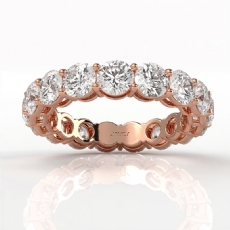 Round Lab Grown Diamond Women's Shared Prong Wedding Band 14k Rose Gold  (3.85Ct. tw.)