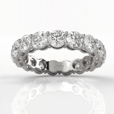 Round Lab Grown Diamond Women's Shared Prong Wedding Band 14k White Gold 3.85Ctw