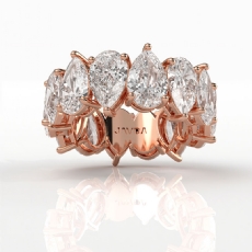 Pear Lab-Grown Diamond Shared Prong Women's Wedding Band 14k Rose Gold  (8.4Ct. tw.)