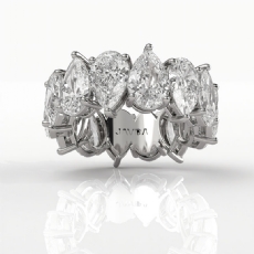 Pear Lab-Grown Diamond Shared Prong Women's Wedding Band 14k White Gold 8.4ctw