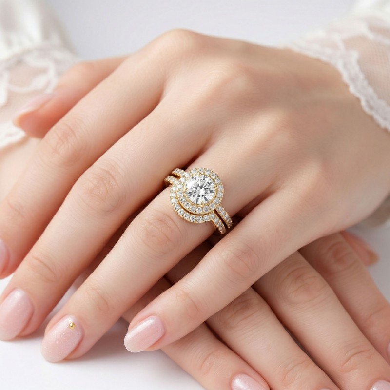  diamond Ring 18k Gold Yellow