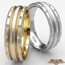 Gentlemen's Dome Bezel Set Diamond Eternity Wedding Band 0.17 Ct 14k White Gold