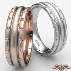 Gentlemen's Dome Bezel Set Diamond Eternity Wedding Band  14k Rose Gold (0.17Ct. tw.)