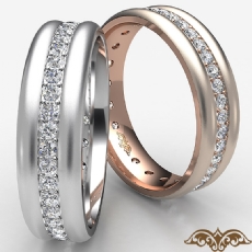 14k Rose Gold Pave Set Diamond Eternity Men's Wedding Band  T.W. (0.75Ct. tw.)