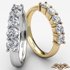 5 Stone Round Prong Diamond Women's Half Wedding Band 14k Gold Yellow Ring  (0.5Ct. tw.)