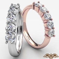 5 Stone Round Prong Diamond Women's Half Wedding Band 14k Rose Gold Ring  (0.5Ct. tw.)