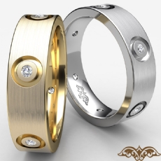 Designer Bezel Set Diamond Eternity Men's Wedding Band in 18k Gold Yellow  (0.2Ct. tw.)