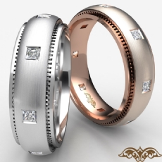 Milgrain Edge Bezel Diamond Eternity Men's Wedding Band 14k Rose Gold  (0.4Ct. tw.)