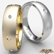 Low Dome Matte Finish Men's Diamond Eternity Wedding Band 14k White Gold 0.10 Ct