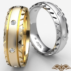 Triangle Cut Edge Bezel Diamond Men's Eternity Wedding Band 18k Gold Yellow  (0.1Ct. tw.)