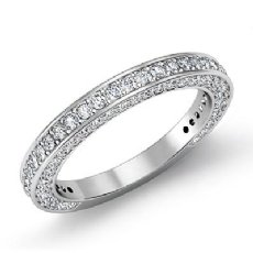 Round Diamond Half Wedding Women Matching Band 14k White Gold 2.5mm Ring 1.35Ct