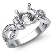 Round Diamond 3 Stone Engagement Semi Mount Ring Platinum 950 Split Shank 0.86Ct - javda.com 