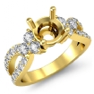 Round Diamond 3 Stone Engagement Semi Mount Ring 14k Yellow Gold Split Shank 0.86Ct - javda.com 