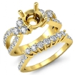 Round Diamond Engagement Ring Bridal Set 18k Yellow Gold Pave Setting 1.55Ct - javda.com 