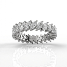 Marquise Eternity Lab-Grown Diamond Shared Prong Wedding Band 14k W Gold 2.55ctw