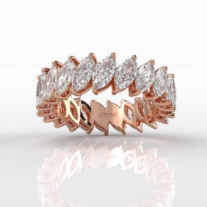 Shared Prong Marquise Lab-Grown Diamond Women Wedding Band 14k Rose Gold  (3.6Ct. tw.)