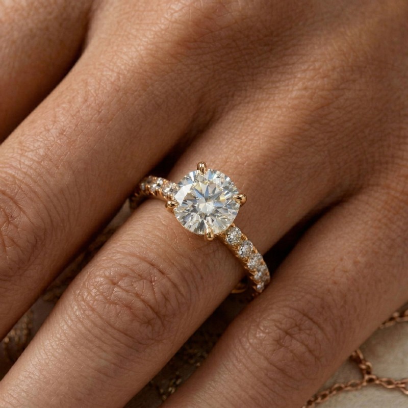  diamond Ring 18k Rose Gold