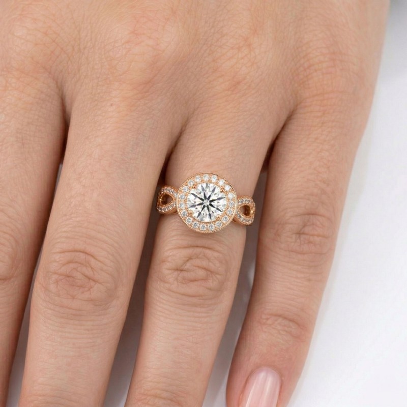  diamond  14k Rose Gold