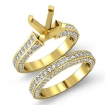 2.2Ct Diamond Wedding Bridal Set 14k Yellow Gold Round Semi Mount Engagement Ring - javda.com 