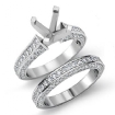 2.2Ct Diamond Wedding Bridal Set 14k White Gold Round Semi Mount Engagement Ring - javda.com 
