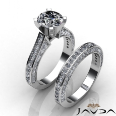 Pave Wedding Bridal Set diamond Ring 18k Gold White