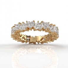 Heart Shared Prong Women's Wedding Band Lab Grown Diamond 14k Gold Yellow  (3.8Ct. tw.)