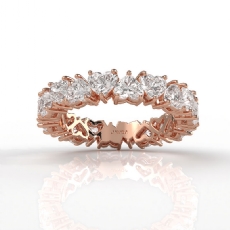 Heart Shared Prong Women's Wedding Band Lab Grown Diamond 14k Rose Gold  (3.8Ct. tw.)