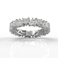 Heart Shared Prong Women's Wedding Band Lab Grown Diamond 14k White Gold 3.8Ctw.