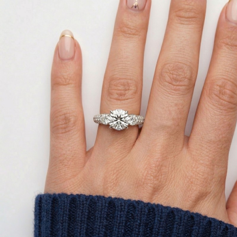  diamond  14k Gold White