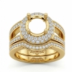 1.85Ct Round Pave Diamond Engagement Ring 18k Yellow Gold Wedding Bridal Setting - javda.com 