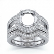 1.85Ct Round Pave Diamond Engagement Ring 14k White Gold Wedding Bridal Setting - javda.com 