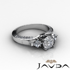 Kite Style Wedding 3 Stone diamond Ring 14k Gold White