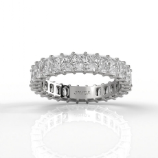 Radiant Lab Grown Diamond Shared Prong Women Wedding Band 14k White Gold 2.90Ctw