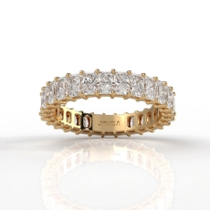 Radiant Lab Grown Diamond Shared Prong Women's Wedding Band 14k Gold Yellow  (2.9Ct. tw.)