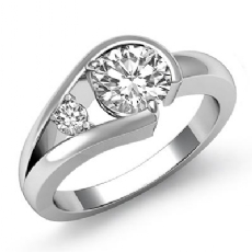 Prong Set Two Stone diamond Ring 14k Gold White