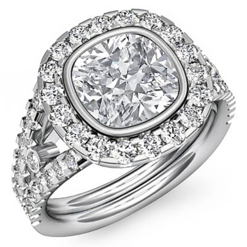 Halo Prong Bezel Setting diamond Hot Deals 14k Gold White